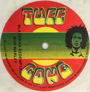 Bob Marley. Blackman Redemption record label vinyl sticker. Reggae. Tuff Gong - Picture 1 of 3