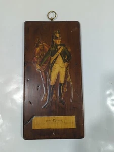 Vintage Hanging Wooden Plaque 7" x 15" Cavalry Infantry Artillery 1799 IX 1802 - Bild 1 von 5