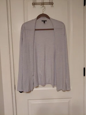 Cárdigan Eileen Fisher Talla L 100% Lana Merino Azul Claro Frente Abierto Foto 1 de 4