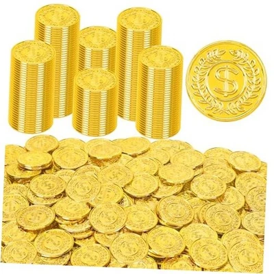 Monedas de 120 piezas, monedas de plástico de 1,4 pulgadas, monedas falsas de 0,08 pulgadas de grosor monedas piratas de oro Foto 1 de 4