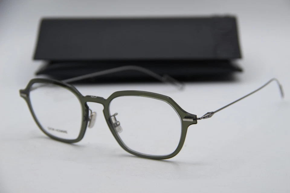NEW DIOR HOMME DIOR DISAPPEAR04 CRYSTAL GREEN AUTHENTIC EYEGLASSES W/CASE 51-21 - Image 1 of 4