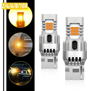 2-10x WY21W T20 7443 7440 BRIGHT Bulbs AMBER Turn Indicator Signal Error Free - Picture 1 of 16