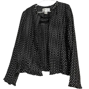 Vintage Victor Costa Women Black & White Polka Dot Tank & Beaded Jacket Sz-12 - Picture 1 of 9