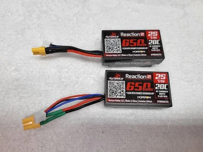 Dynamite Reaction 2S 20C Hard Case LiPo Battery w/XT30 Connector (7.4V/650mAh) - Image 1 of 2