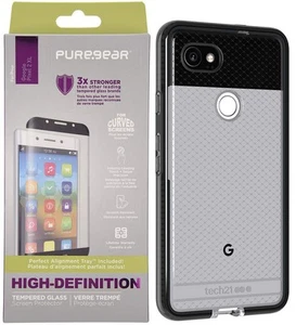 Tech21 Noir Fumée Evo Carreaux Étui Puregear Verre Trempé pour Google Pixel 2 XL - Photo 1 sur 7