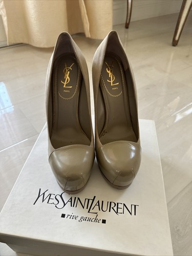 SAINT LAURENT (YSL) YSL Yves Saint Laurent Tribtoo Cap Pump scarpe in pelle scamosciata taglia 9