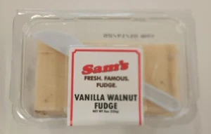 Vainilla Walnut Sams Fresh Famous Fudge Candy contenedor de 8 oz - Imagen 1 de 1