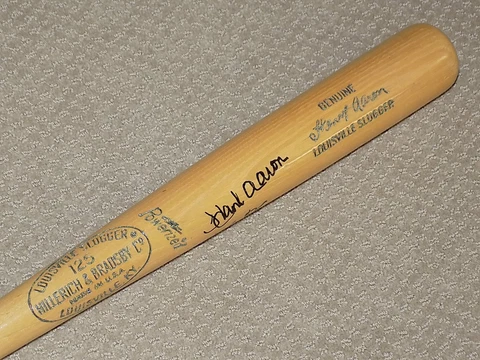 Hank Aaron H&B Signed Game Bat Atlanta Braves HOF JSA Cover