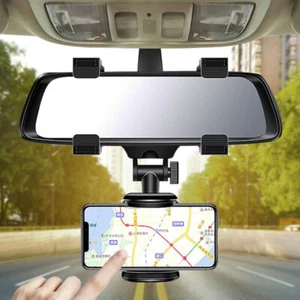 360 Rotatable Car Rearview Mirror Mount Holder Stand Accessories For Cell Phone - Picture 1 of 12