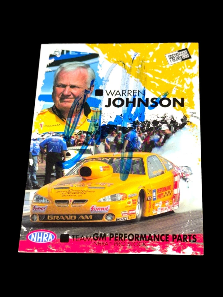 Warren Johnson GM 2005 PRESS PASS #36 RACING signed PRO STOCK NHRA card RARE V2 - Image 1 of 1