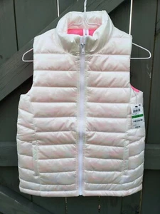 ๐ด Large Designer Girls' Ideology NWT Quilted Puffer Vest white Iridescent - Picture 1 of 6