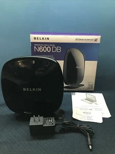 Belkin N600 300 Mbps 4-Port Wireless N Router F9K1102v1 w/ Adapter + CD - Picture 1 of 7