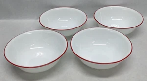 Set of 4 Corelle Red Rim 6 1/4" Cereal / Soup Bowl (from the RED FLORAL Set) - Picture 1 of 11