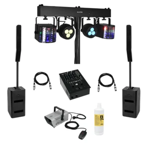 DJ Set Mixer Subwoofer Lautsprecher Nebel LED Licht Musikanlage 1100 Watt - Bild 1 von 6