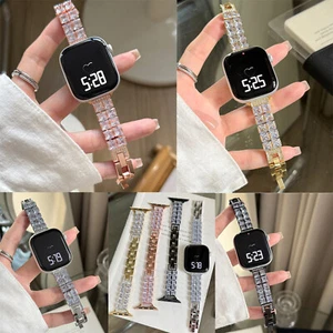 Metal Diamond Band For Apple Watch Series 10/9/8/7/6/SE/Ultra Shiny Bling Strap - Picture 1 of 30
