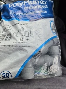 Pb215 15mm Polyplumb Equal Tees In White Qty 10 In A Pack only send royal mail - Picture 1 of 4