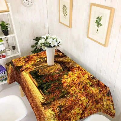 3D Forest 51 Tablecloth Table Cover Cloth Birthday Party AJ WALLPAPER UK Lemon - Image 1 of 4