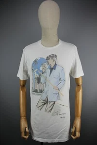 Camiseta blanca BRIONI Royal Hawai estampado vintage genuina para hombre hecha en Italia talla M - Imagen 1 de 12