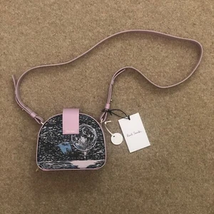 PAUL SMITH leather hand bag pink purple Swirl Chile Print shoulder cross body - Picture 1 of 7