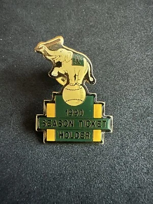 1990 Oakland A's Athletics Season Ticket Holder Pin World Series Elephant LV SGA - Image 1 of 2
