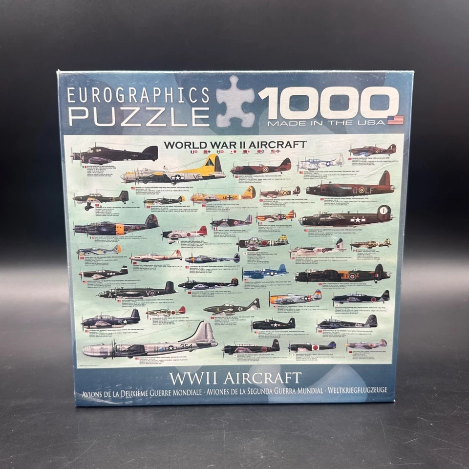 World War II 2 Aircraft 1000 PC Jigsaw Puzzle Eurographics 19x26