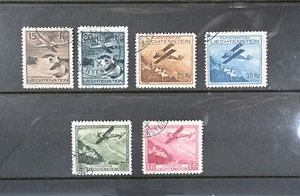 Liechtenstein Scott # C1-C6 VF Used Air Mail Stamps Cat $280 Planes - Picture 1 of 2