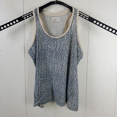 Camiseta sin mangas Denim & Supply para mujer azul medio beige cuello redondo sin mangas espalda deportiva Foto 1 de 4