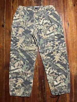 Pantalones cargo ajustables vintage años 90 Jerzees al aire libre camuflados roble musgo para hombre XL Foto 1 de 4