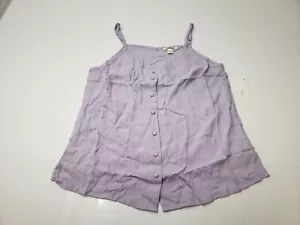 Goodthreads Womens Tanktop Cami Shirt Sleeveless Button Up V-neck Purple S NWT - Picture 1 of 9