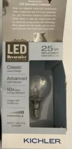 Kichler Decorative 25-Watt SOFT WHITE G16.5C LED Light Bulb 0777438 - Picture 1 of 3