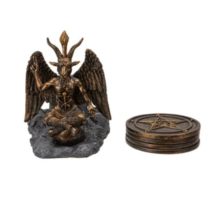 Set sottobicchieri Baphomet goth pagano occulto stregoneria ghoul alternativo - Foto 1 di 4