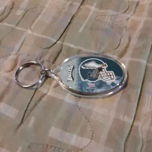 PHILADELPHIA EAGLES Clear Plastic Helmet Logo NFL Football Key Ring Key Chain - Picture 1 of 9