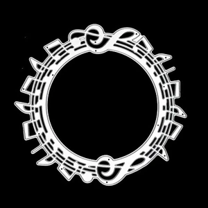 Large Music Notes Circular Frame Metal Cutting Die,  Card Making Paper Crafts H9 - Picture 1 of 4