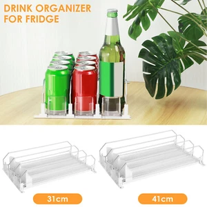 Drinks Organizer for Fridge Self-Sliding Soda Can Dispenser Adjustable guRDt - Picture 1 of 17