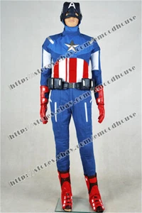 Captain America Steve Rogers Costume The Avengers Cosplay Men's Superhero Outfit - Picture 1 of 10