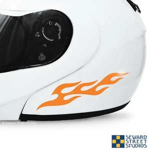 Calcomanías de vinilo Flames, juego de 2 pegatinas contra incendios para casco de motocicleta, kit de bicicleta #1223 - Imagen 1 de 6