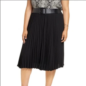 HALOGEN ACCORDIAN PLEATED SKIRT BLACK PLUS SIZE 2X NWOT $68 - Picture 1 of 7