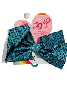 JoJo Siwa Hair Bow Blue Sequin Mermaid Large Hair Bow Rhinestone Nwt - Picture 1 of 5