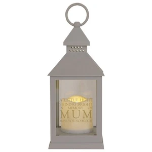 Thought of You Mum Grey Graveside Memorial Battery Operated LED Lantern - Afbeelding 1 van 1