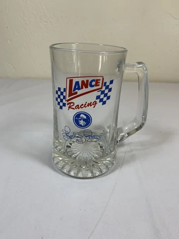Lance Racing Richard Petty #43 Heavy Thick Clear Glass Beer Mug 20 oz Cover