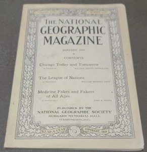 National Geographic Magazine January 1919 Vintage - Picture 1 of 2
