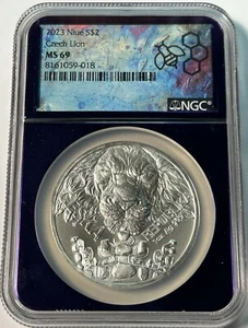 2023 Niue Czech Lion 1 Oz Silver $2 NGC MS69 - Picture 1 of 4