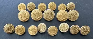 19 WATERBURY CORONET BLAZER BUTTONS : 5 .75", 14 .5" G361 - Picture 1 of 15