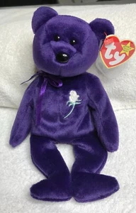 Ty Beanie Baby – Princess the Bear (Diana Memorial) – Dark Purple – Tags Intact - Picture 1 of 16
