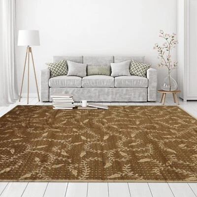 Couristan 8’x10’ Hand Knotted Wool & Silk Basketweave Tibetan Area Rug Brown - Image 1 of 4