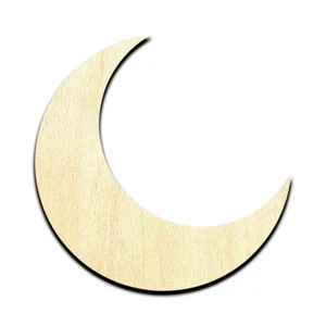 Crescent Moon – Laser Cut Out Unfinished Wood Shape Craft Supply - Picture 1 of 6