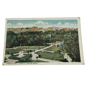 Boston Massachusetts The Public Gardens & Beacon Hill Postcard - Picture 1 of 7