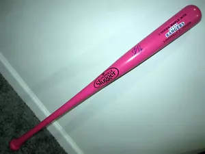 NOMAR MAZARA Texas Rangers SIGNED Autographed Pink Baseball Bat w/ Beckett COA - Picture 1 of 3