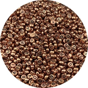 1000 Stck. Gold Rund Buchstaben Perlen 4x7 mm Acryl Alphabet Zwischenring Perlen für Schmuck - Bild 1 von 2