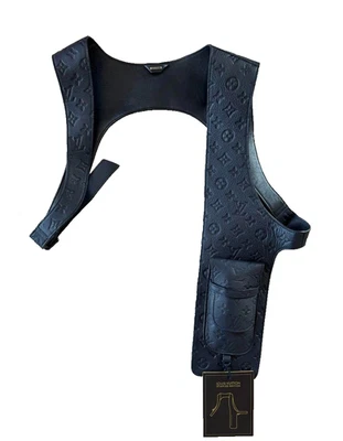 Louis Vuitton Monogram Leather Mid Layer Vest Navy Size S Virgil Abloh - Image 1 of 4